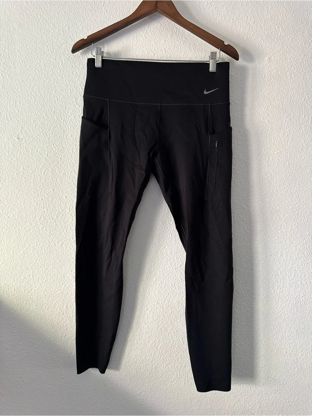 Nike Go Dri-FIT High Rise Leggings Pockets Black Women’s Large Athletic Sporty